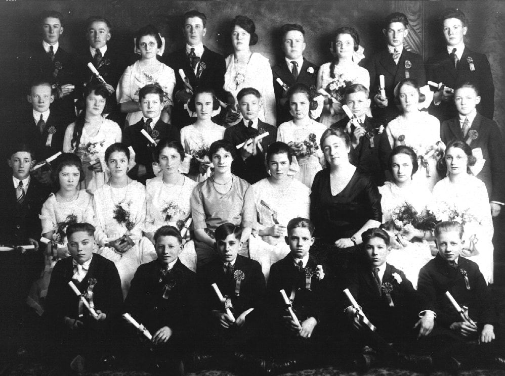 Albina Homestead School graduating class. Circa 1918.