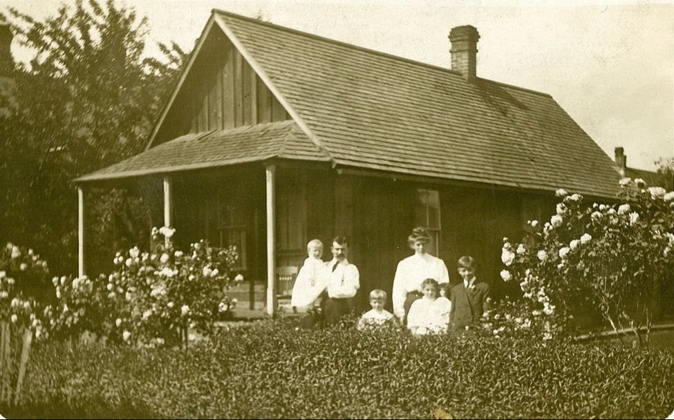 Adam and Christina Gabel at their first home on NE 6th circa 1910 