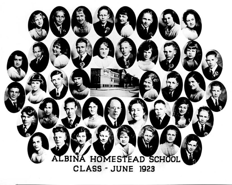 An Albina Homestead School class photograph from 1923