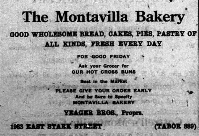 Advertisement for The Montavilla Bakery published in 