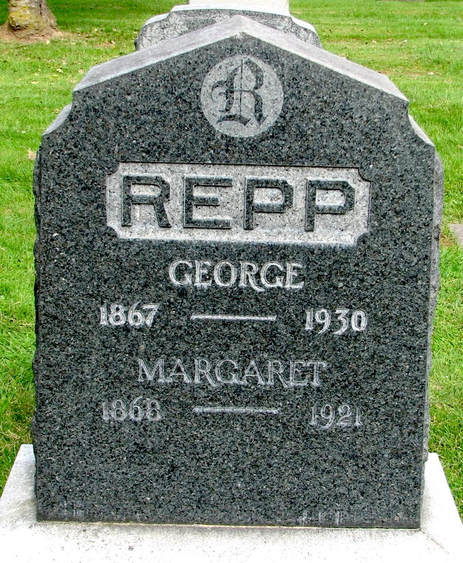 George and Margaret Repp Headstone at the Rose City Cemetery