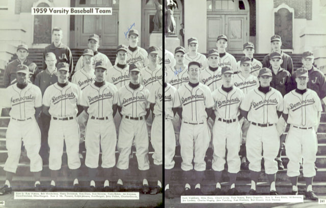 The 1959 Jefferson baseball team including Mick and Ron Hergert. Source: 1959 Jefferson High School yearbook.