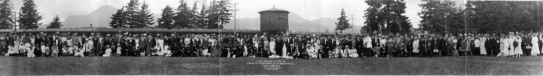 Oregon Washington Railroad and Navigation Company Picnic at Bonneville in 1915. 