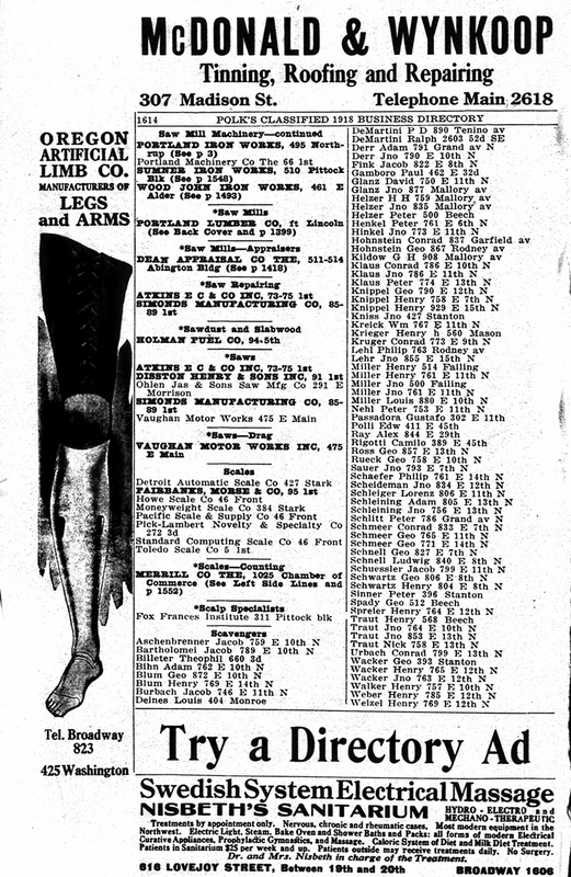 Portland City Directory 1918