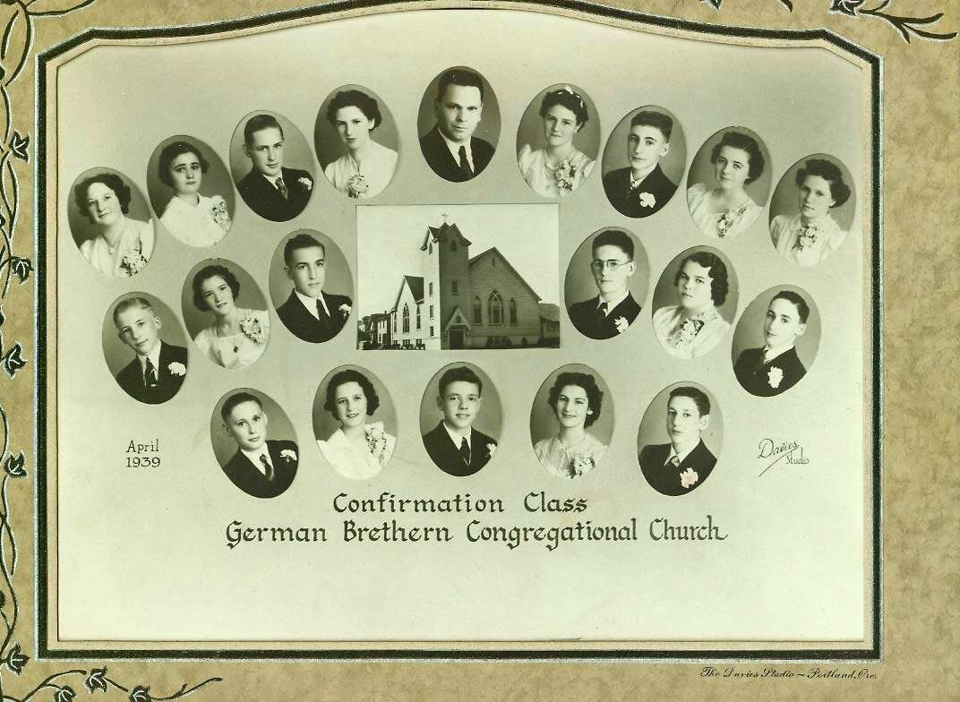 German Evangelical Congregation Brethren Church Confirmation Class of 1939