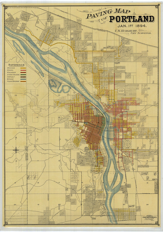 Paving Map of Portland 1894
