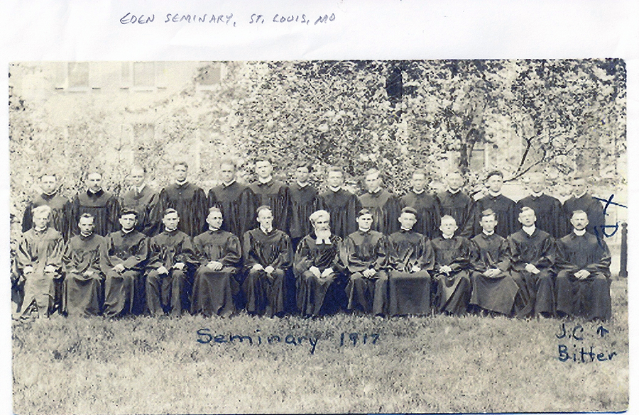 Rev. Bitters' class at Eden Seminary in St. Louis. 