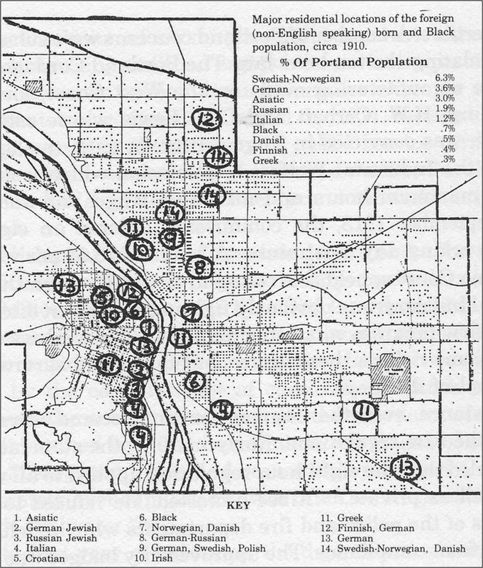 Portland foreign born and black population circa 1910