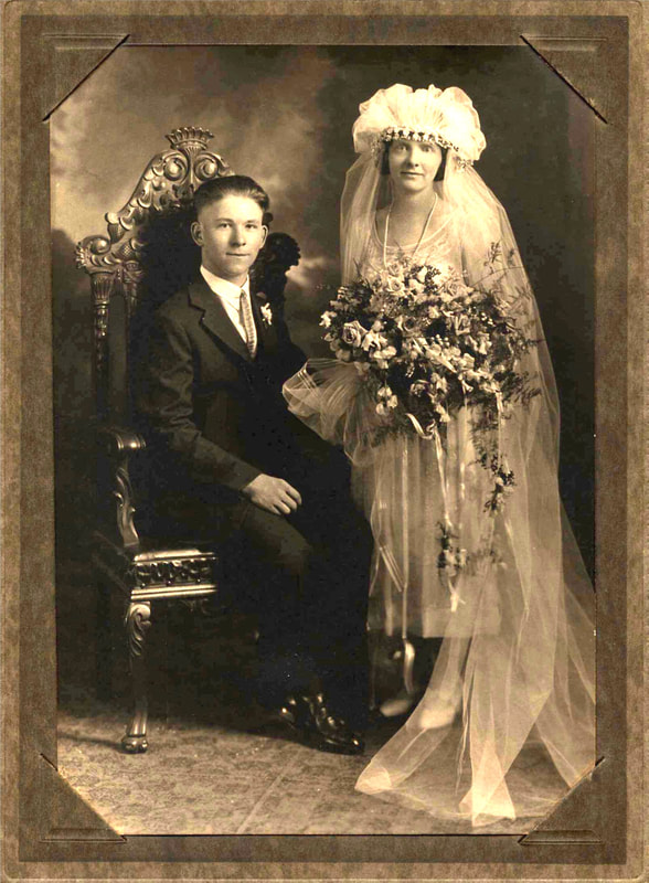 Wedding portrait of Carl Reider and Katherine 