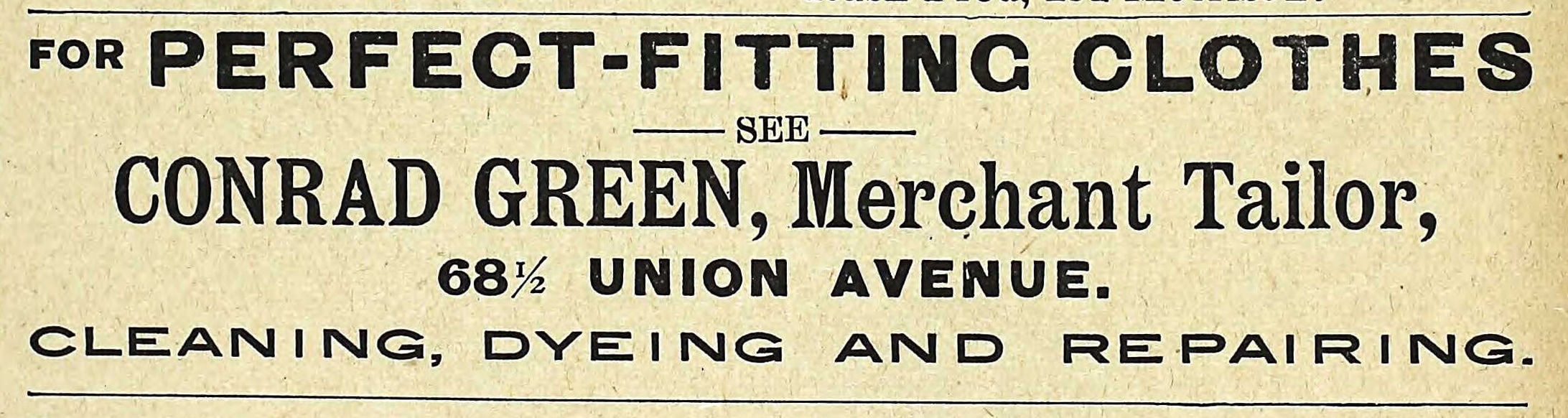 Conrad Green Clothing Advertisement