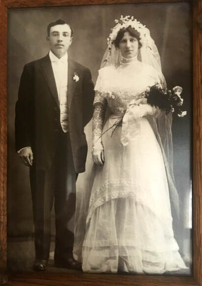 Wedding photograph of Alexander Miller and Magdalena Yost on June 1, 1910. 