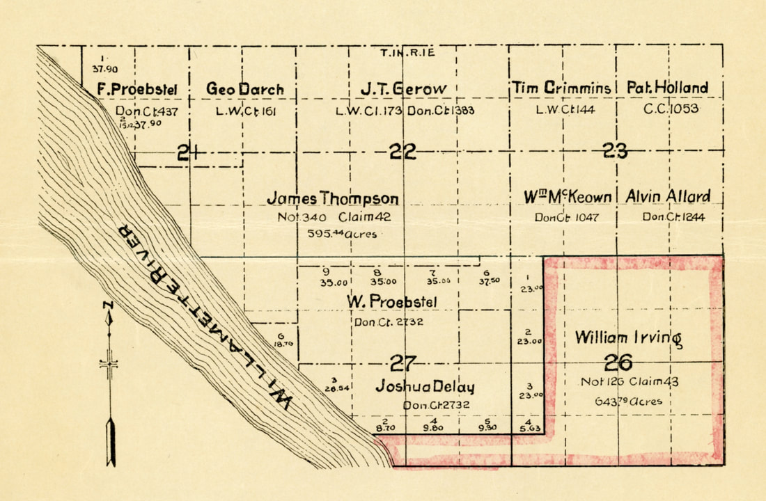 Map of William Irving land claim