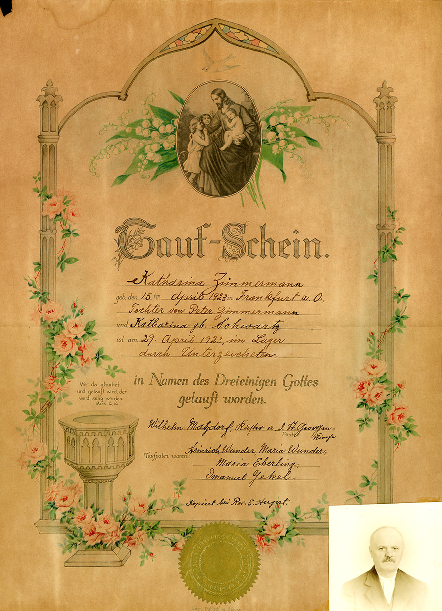 Katharina Zimmermann Baptism Certificate