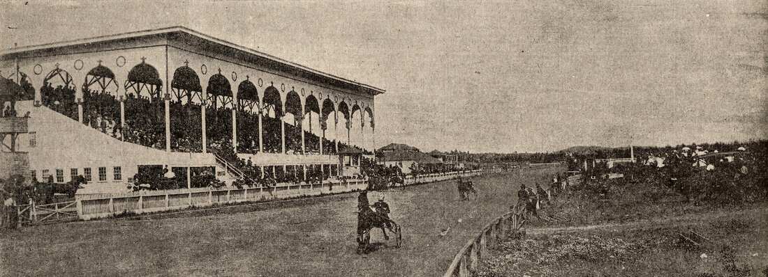 Photograph of the Irvington racetrack published in 