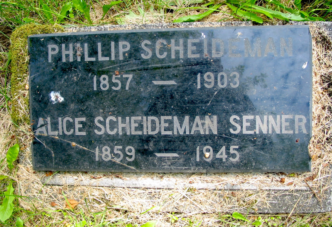 Phillip and Alice Scheideman Headstone. Photograph courtesy of Steve Schreiber.