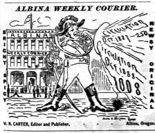 Albina Weekly Courier Advertisement from the Albina City Directory