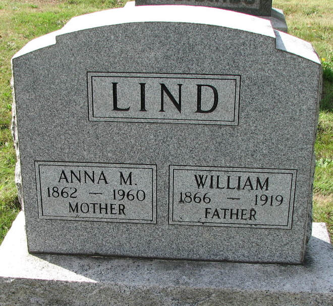 The headstone for Anna Marie and William Lind at the Rose City Cemetery in Portland. Source: Find-a-grave.com.